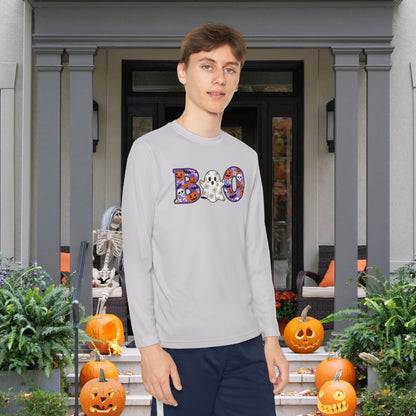 Cute Floral Boo w/Ghost Youth Long Sleeve Tee
