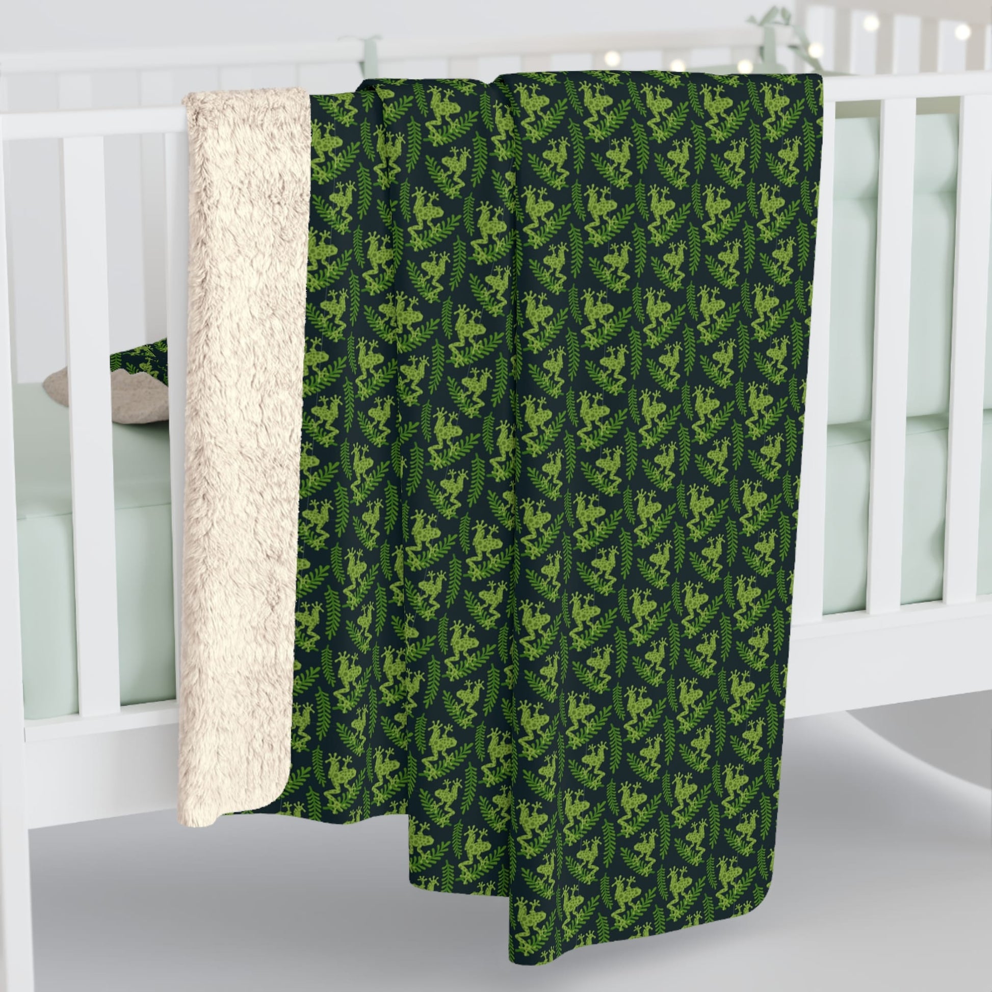 Emerald Canopy Frogs Fleece Blanket