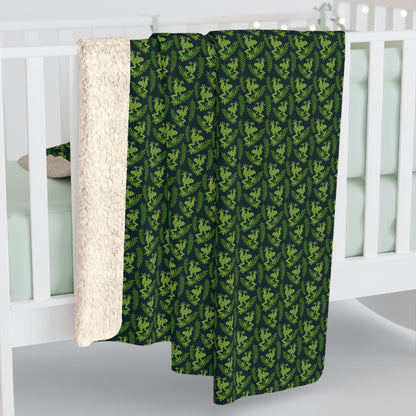 Emerald Canopy Frogs Fleece Blanket