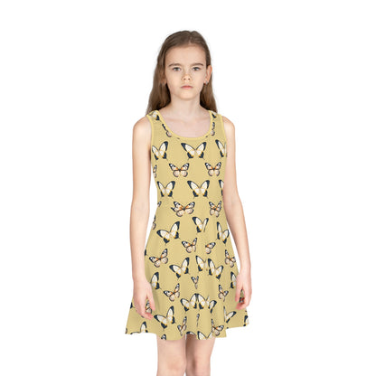 Golden Flutter Girls' Sleeveless Sundress