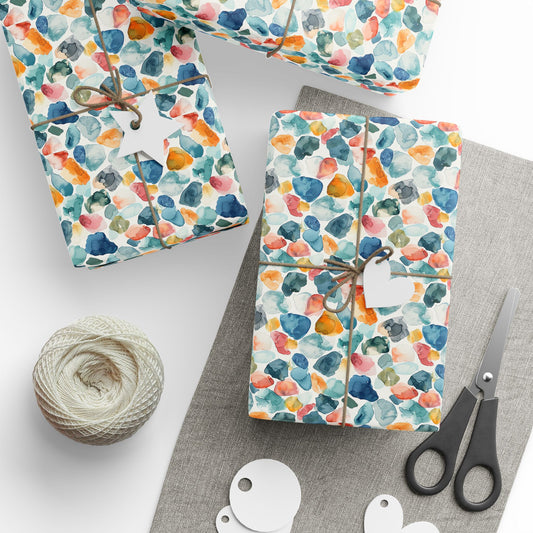 Watercolor Pebble Terrazzo  Wrapping Paper