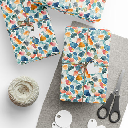 Watercolor Pebble Terrazzo  Wrapping Paper