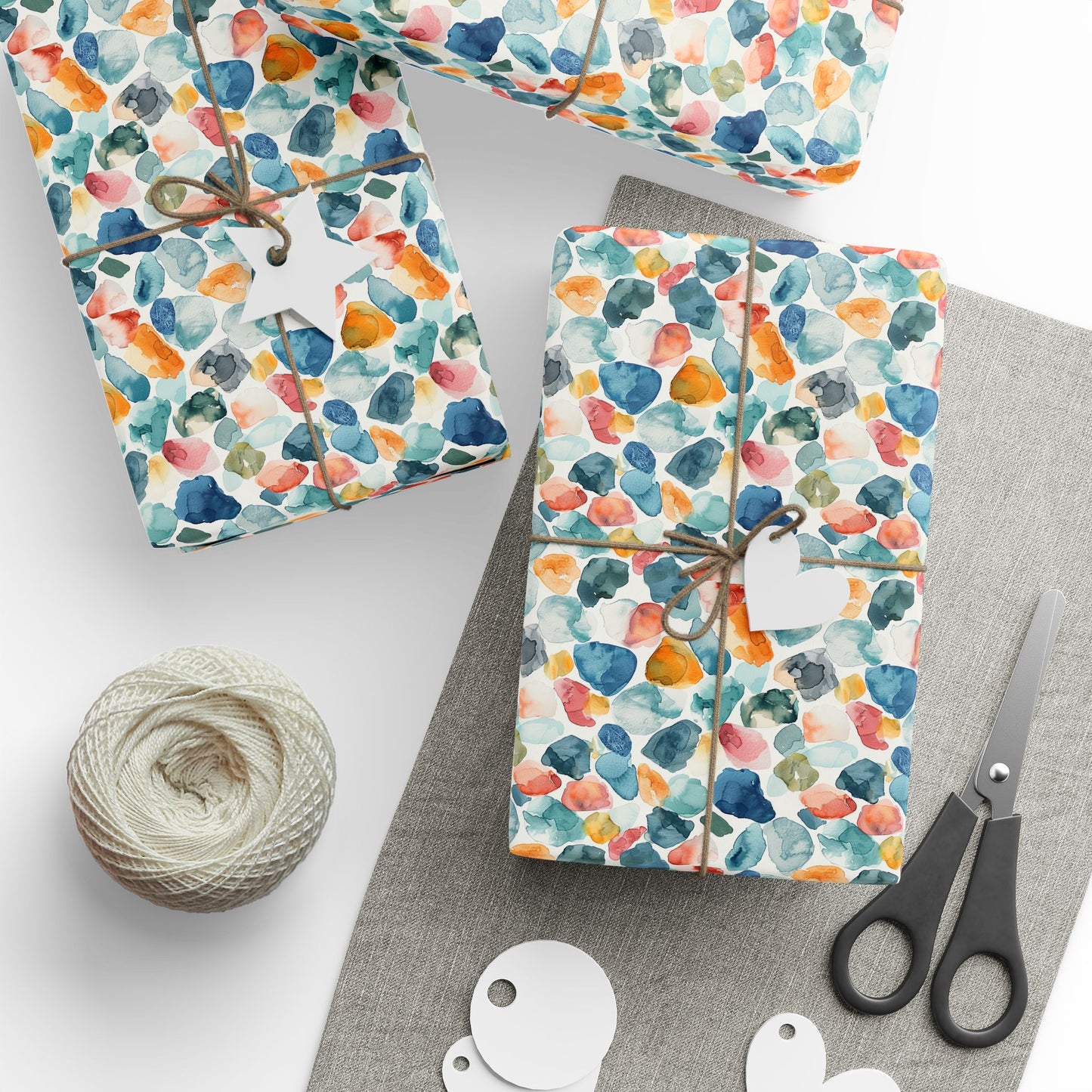 Watercolor Pebble Terrazzo  Wrapping Paper