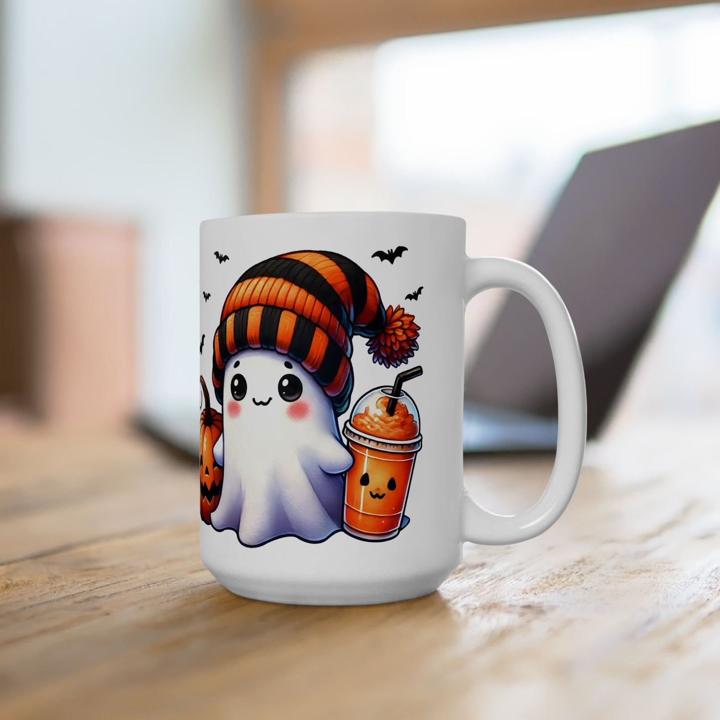 Cute Ghost Ceramic Mug, (11oz, 15oz)