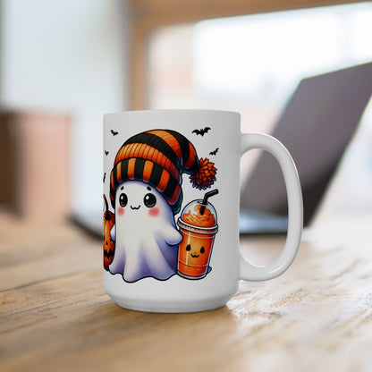 Cute Ghost Ceramic Mug, (11oz, 15oz)