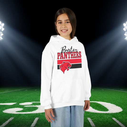 Burton Panthers w/Mascot & Stripes Youth Heavy Blend Hoodie