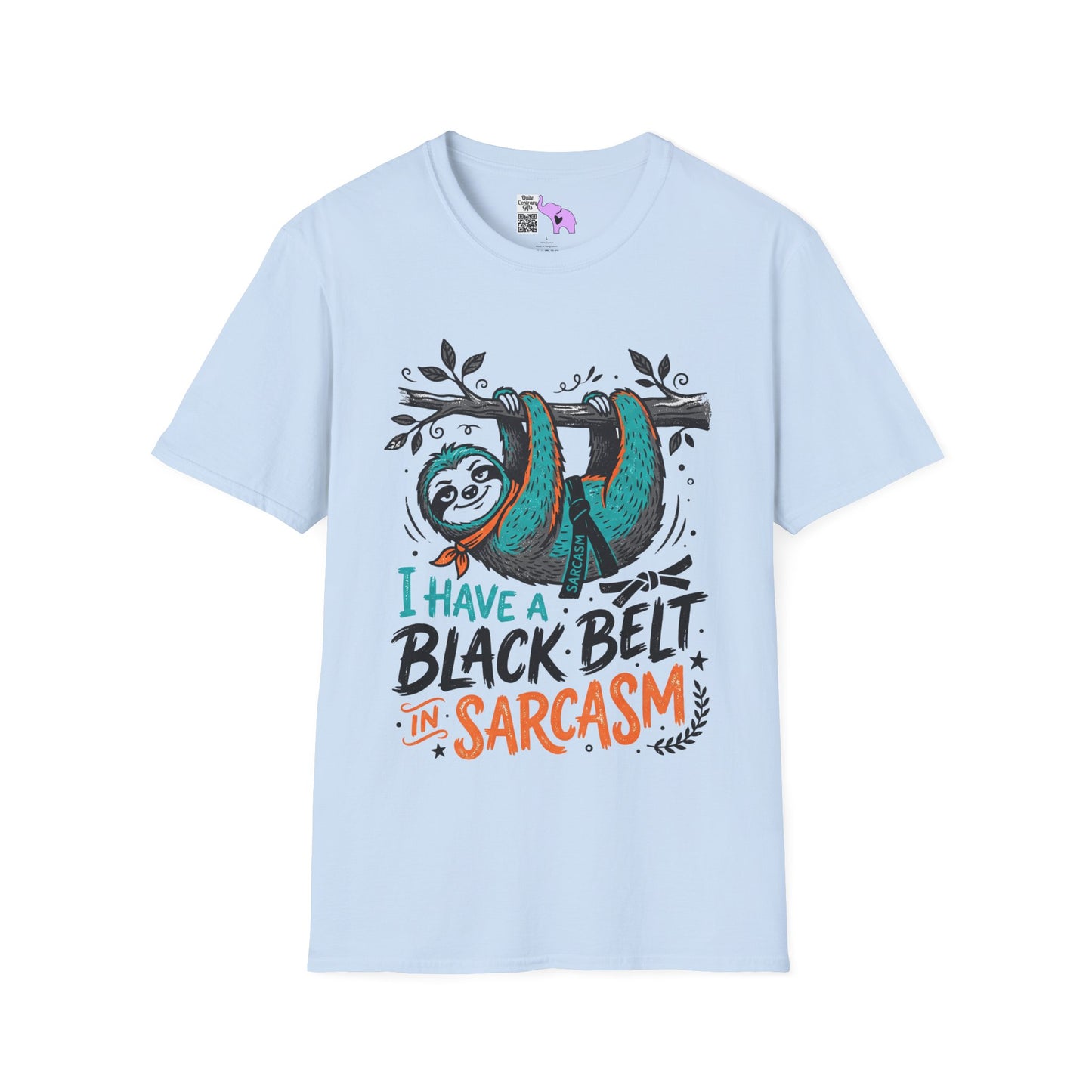 ""I Have A Black Belt in Sarcasm (Sloth) Adult T-shirt