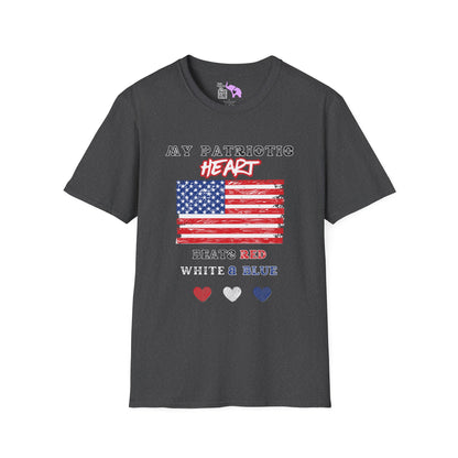 My Patriotic Heart Bleeds Red White & Blue Adult T-shirt