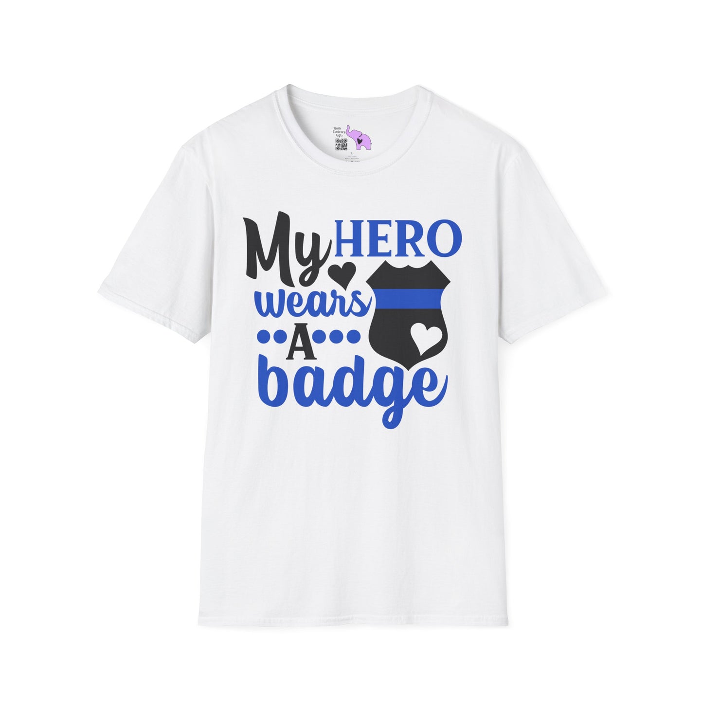 My Hero Wears A Badge Adult T-shirt