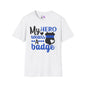 My Hero Wears A Badge Adult T-shirt
