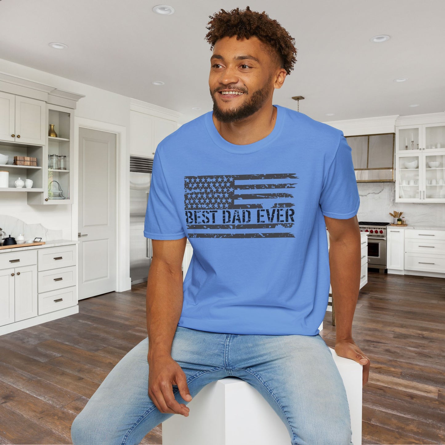 Best Dad Ever (Flag) Adult T-shirt