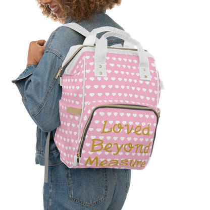 Personalized Pink Hearts Diaper Backpack