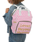 Personalized Pink Hearts Diaper Backpack