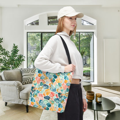 Ocean Pebble Drift Canvas Tote Bag