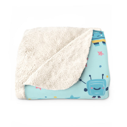 Robo Galaxy Giggles Sherpa Fleece Blanket