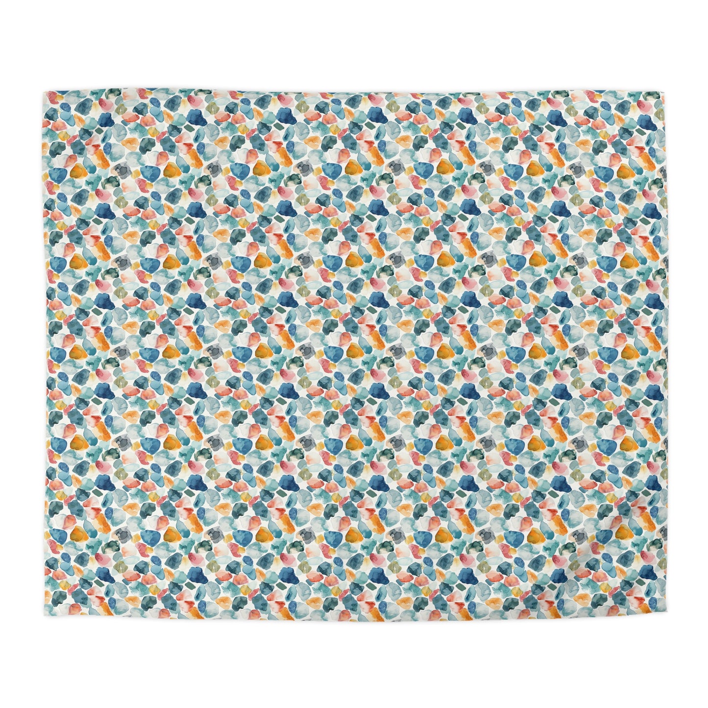 Watercolor Pebble Terrazzo Microfiber Duvet Cover