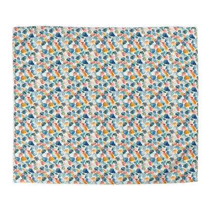 Watercolor Pebble Terrazzo Microfiber Duvet Cover