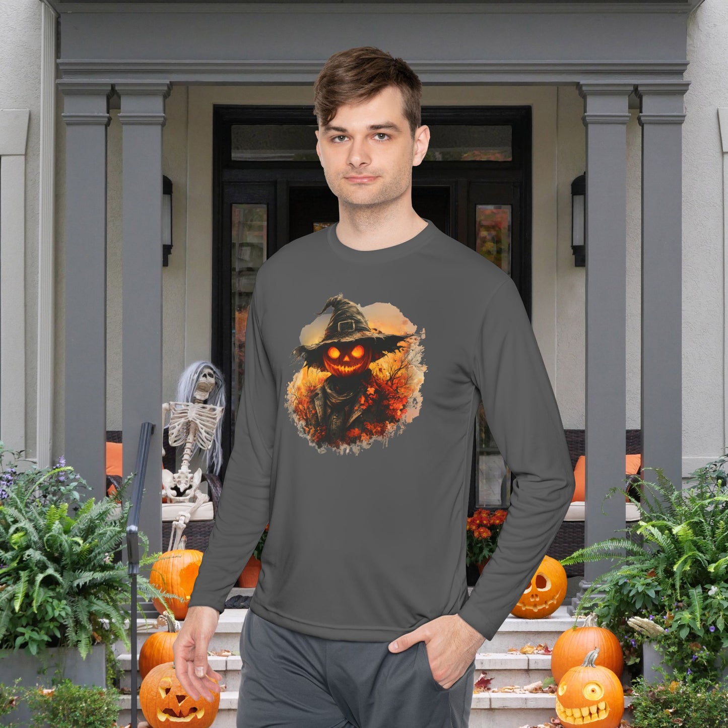 Halloween Scarecrow 4 Adult Long Sleeve Tee
