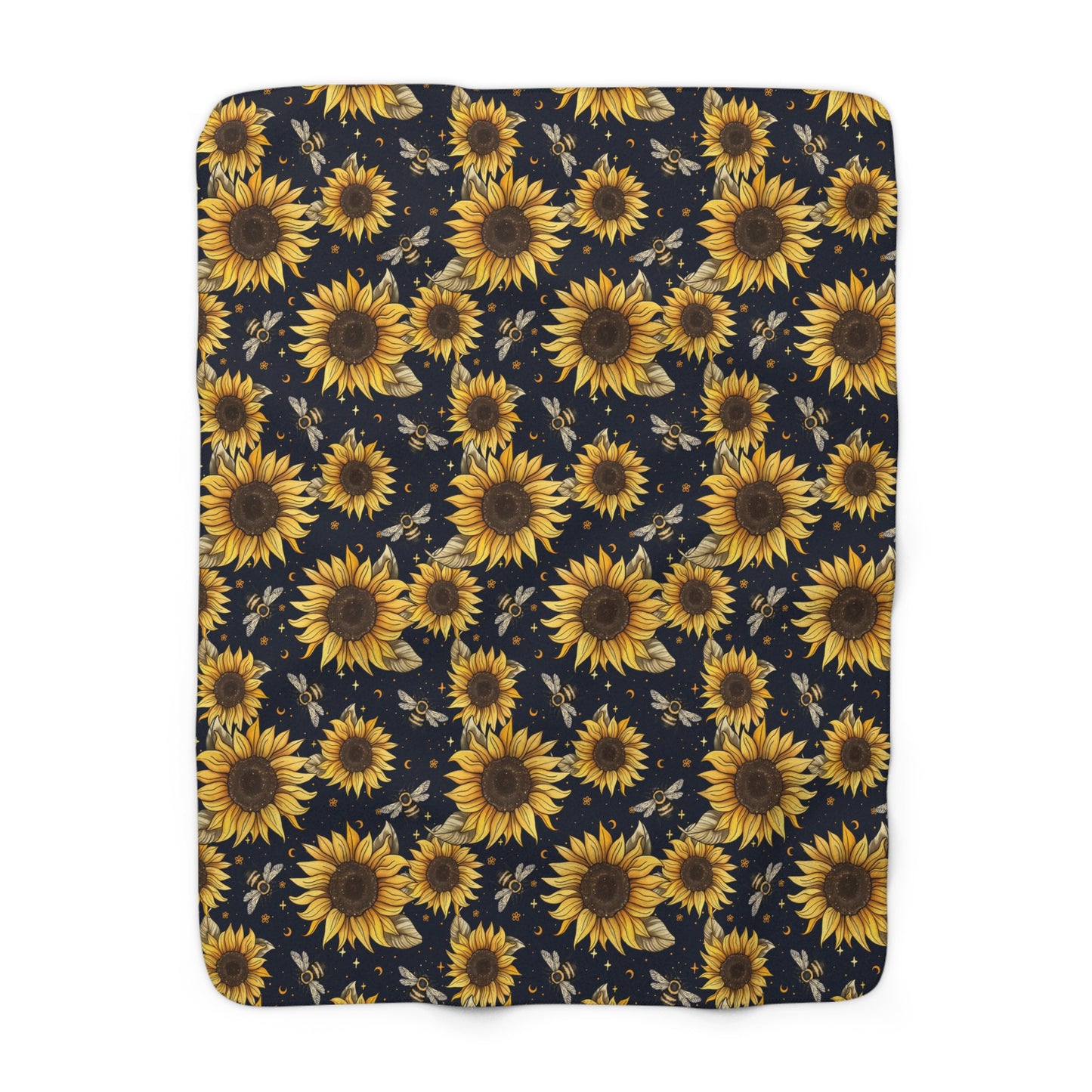 Sunflowers & Bees Sherpa Fleece Blanket