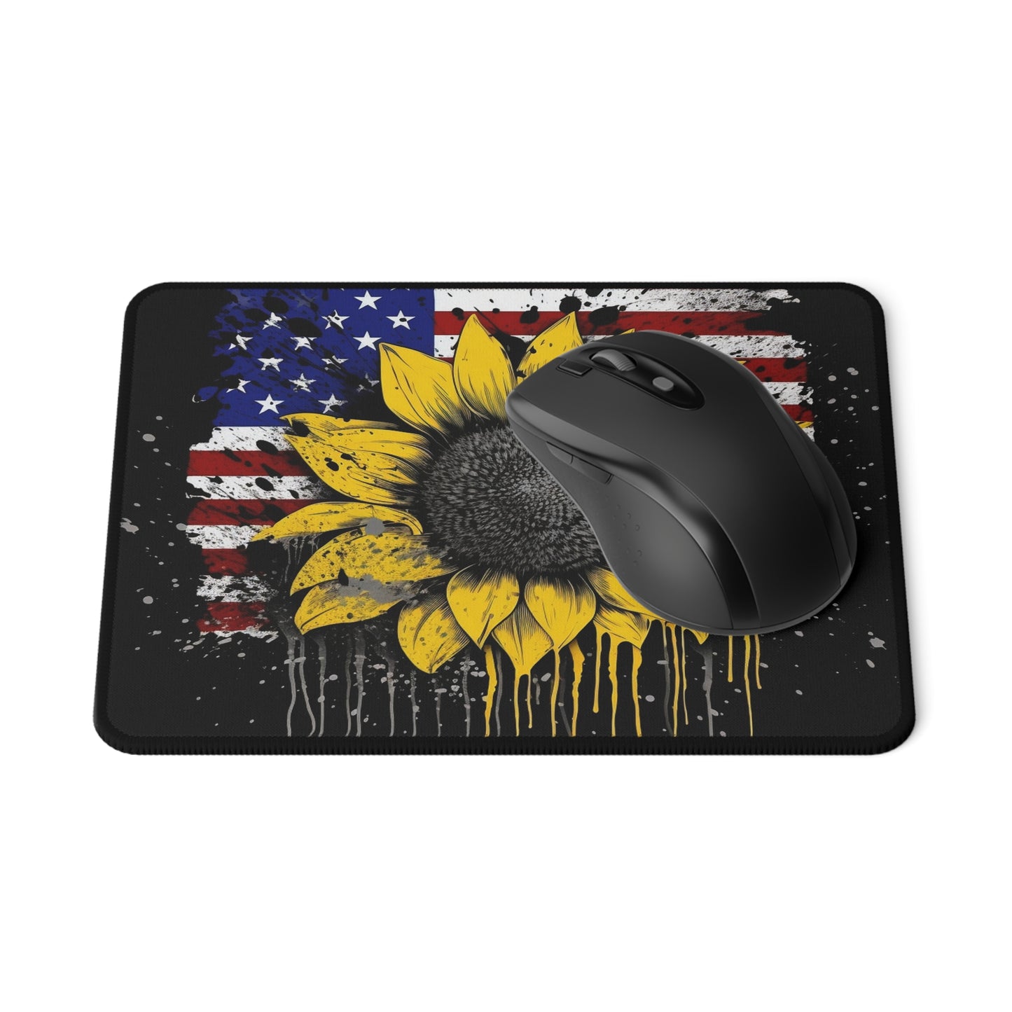 Sunflower American Flag Non-Slip Gaming Mouse Pad