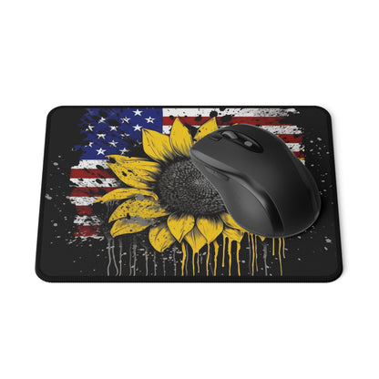 Sunflower American Flag Non-Slip Gaming Mouse Pad