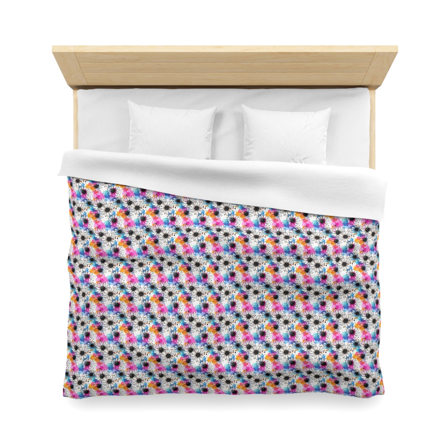 Watercolor Daisy Dream Microfiber Duvet Cover