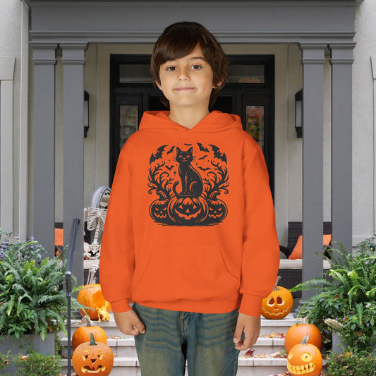Whiskers at Witching Hour Youth Heavy Blend Hoodie