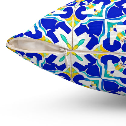 Blue Horizon Mosaic Throw Pillow