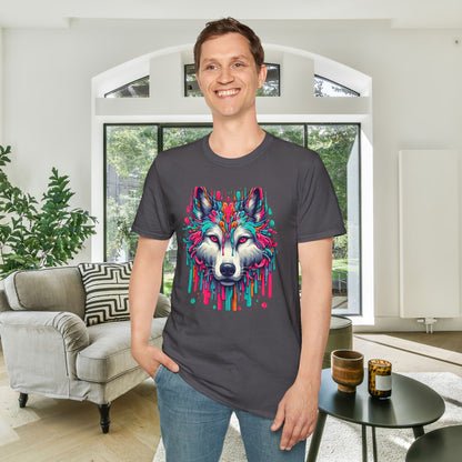 Colorful Wolf Adult T-shirt