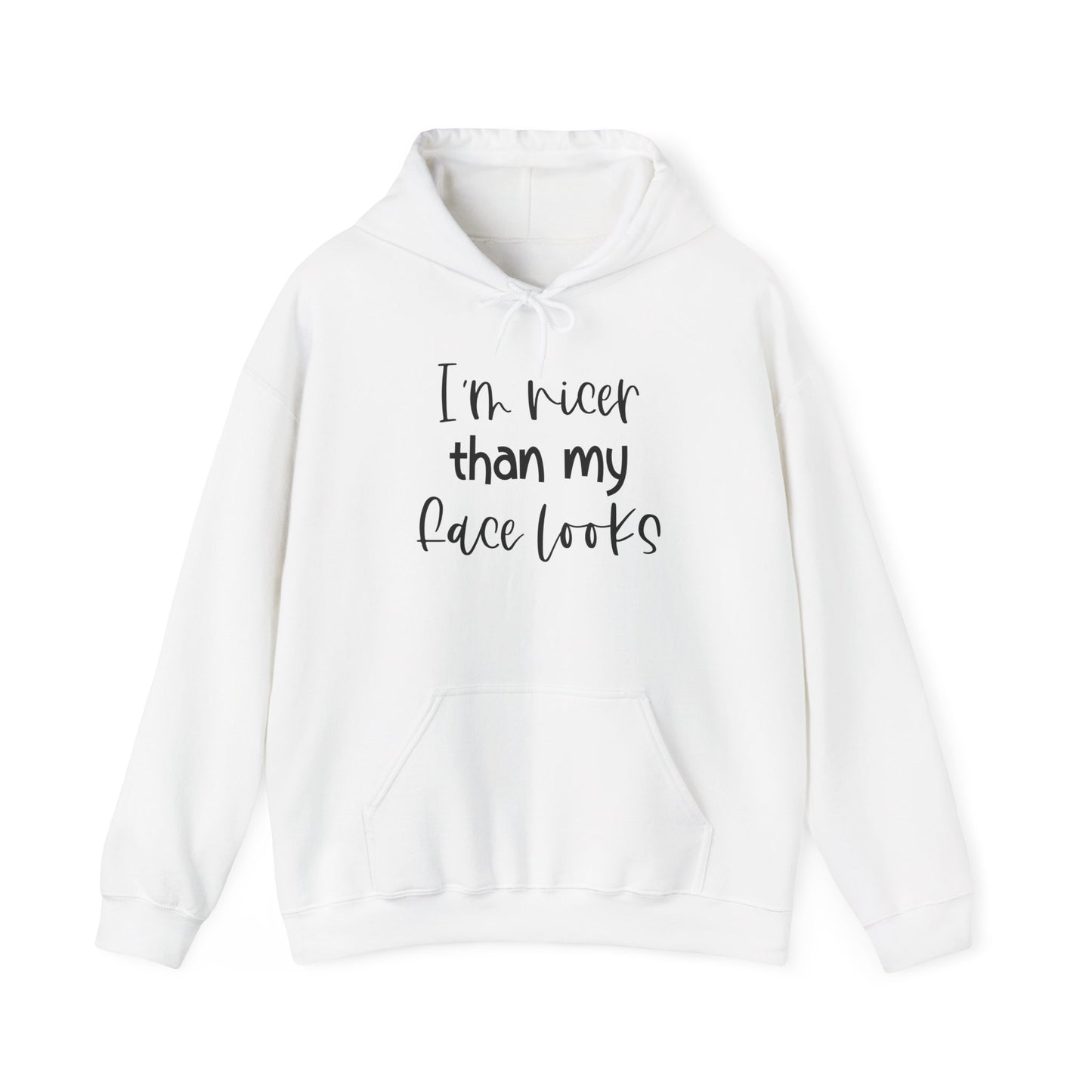 I'm Nicer Than My Face Looks Heavy Blend™ Hooded Sweatshirt