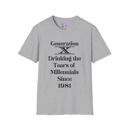 GenX Drinking Millennial Tears T-shirt