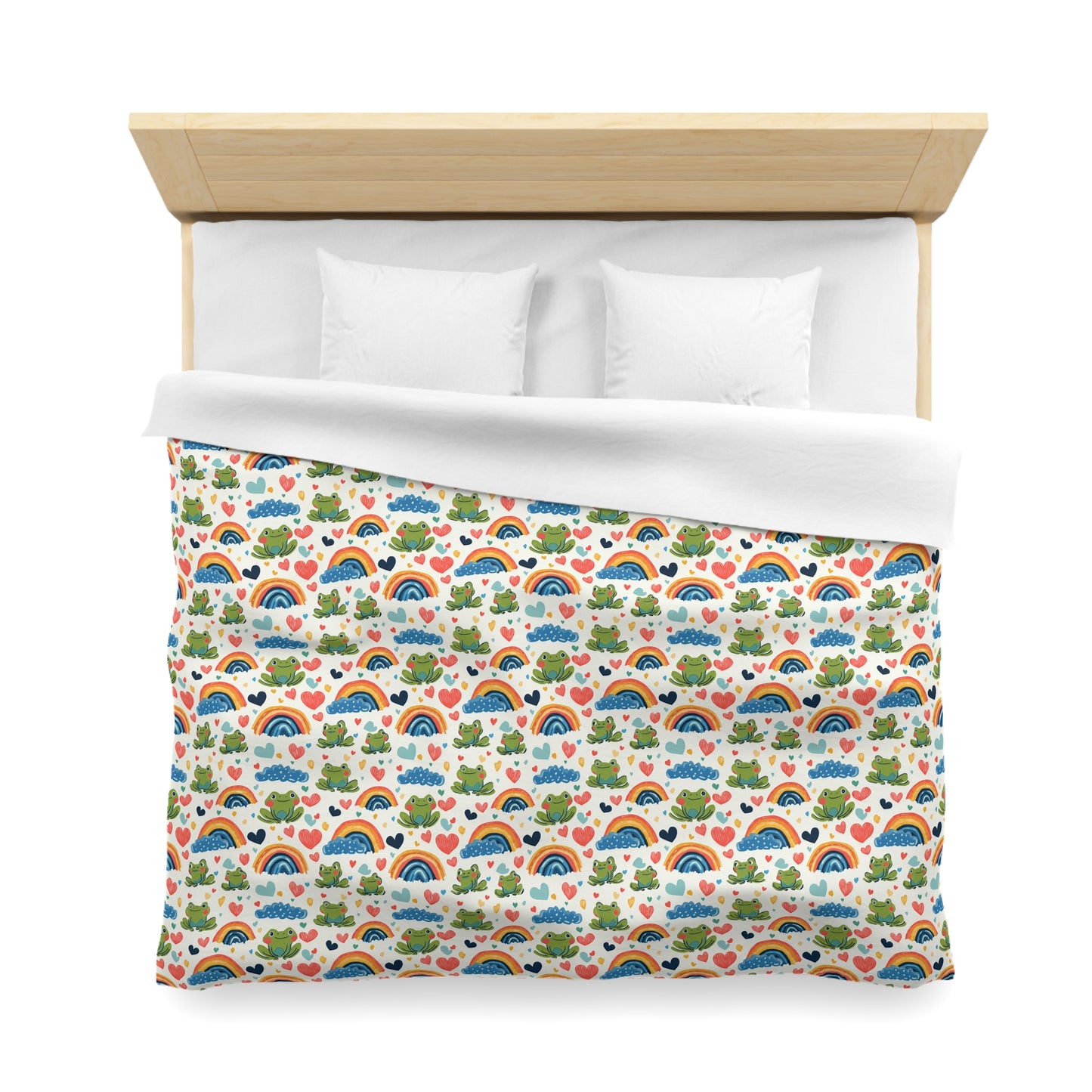 Ribbit Rainbows Microfiber Duvet Cover
