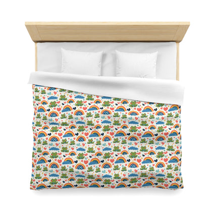 Ribbit Rainbows Microfiber Duvet Cover