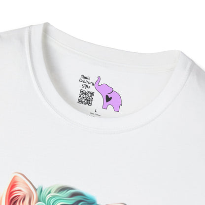 Cute Colorful Kitten in Flowers 3 Adult T-shirt