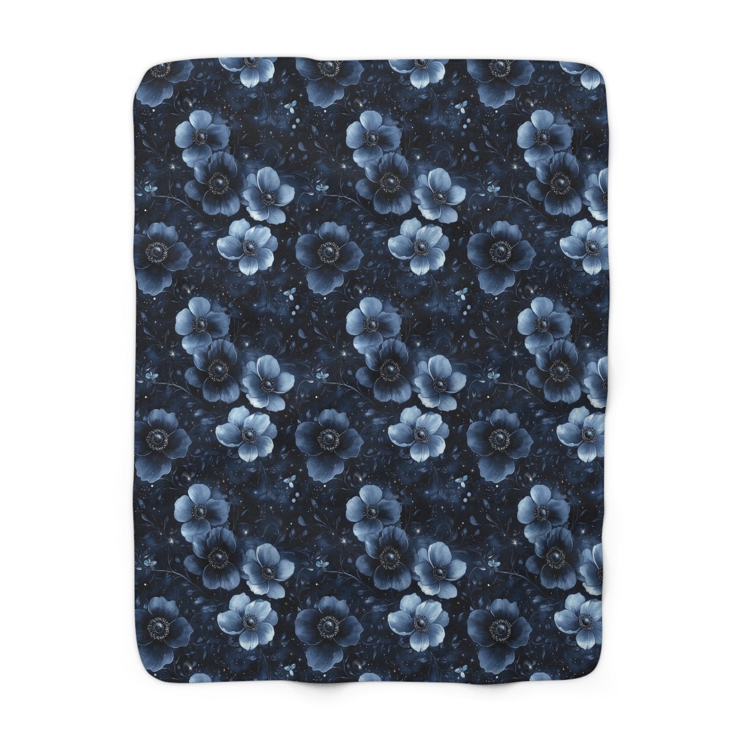 Midnight Blossoms Sherpa Fleece Blanket