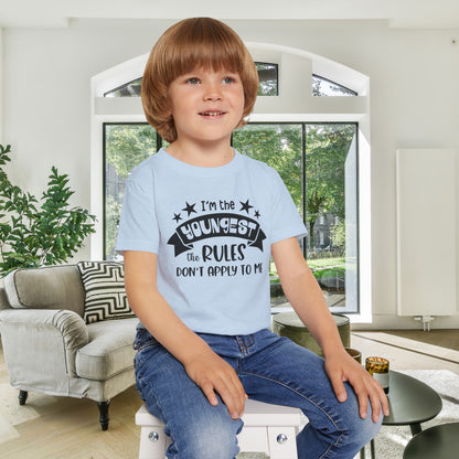 I'm The Youngest The Rules Don't Apply To Me Heavy Cotton™ Toddler T-shirt