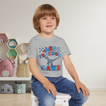 Let Freedom Rawr (Dinosaur) Heavy Cotton™ Toddler T-shirt