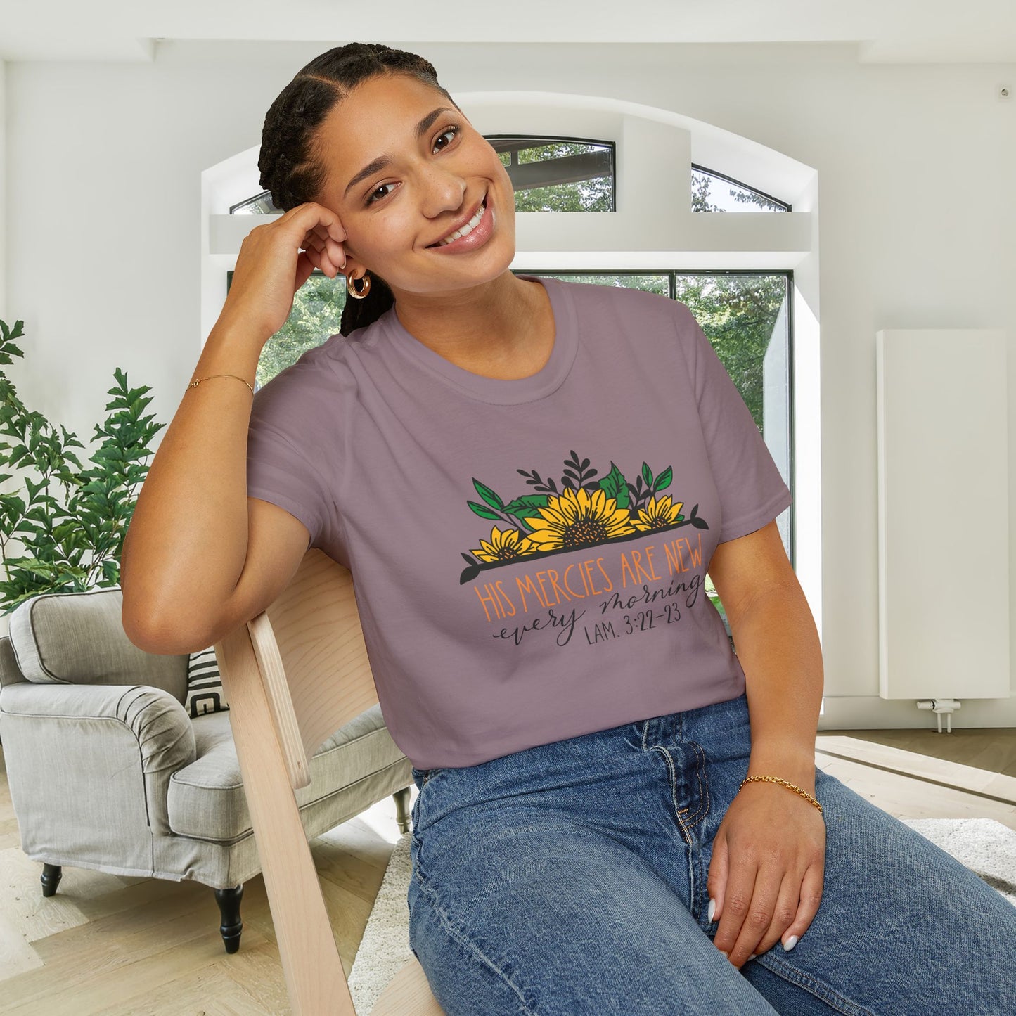 His Mercies Are New Every Morning Lam. 3:22-23 Adult T-shirt
