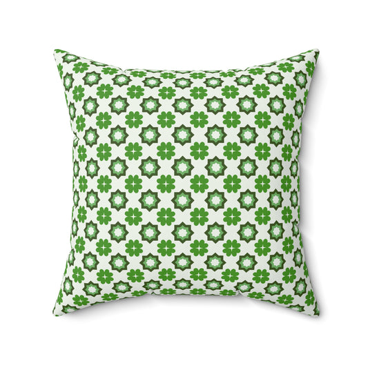 Emerald Star Garden Throw Pillow