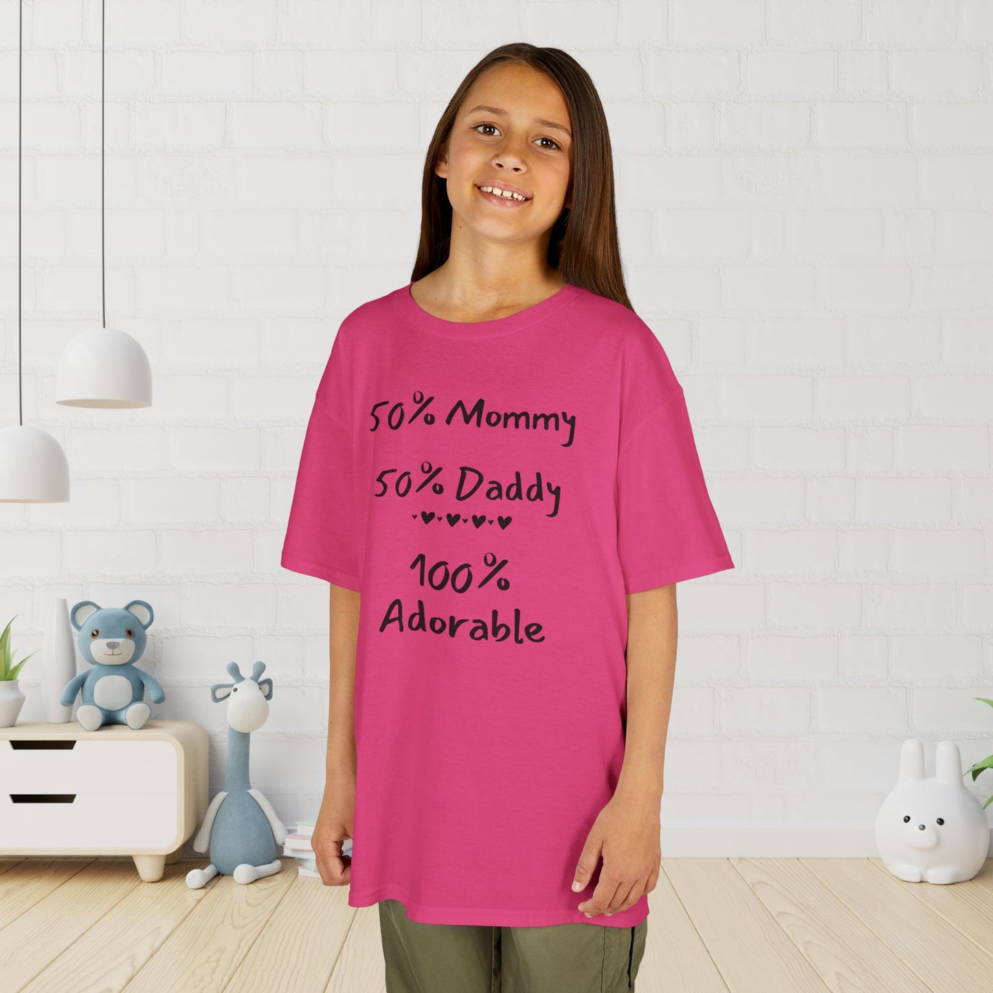 50% Mommy 50% Daddy 100% Adorable Kids Heavy Cotton™ Tee