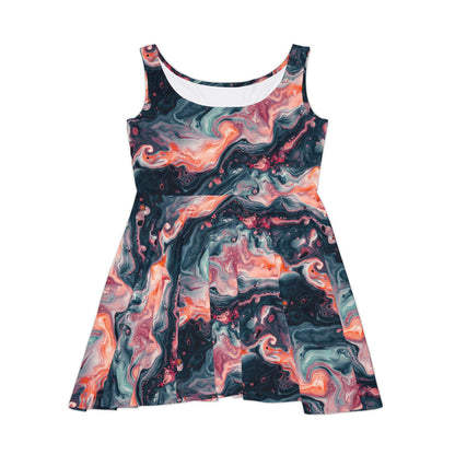 Pink Venom Marble Women's Skater Dress