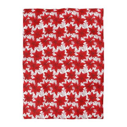 Crimson Poinsettia Sketch Duvet Bedding Set