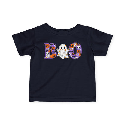 Cute Floral Boo w/Ghost Infant Soft T-Shirt
