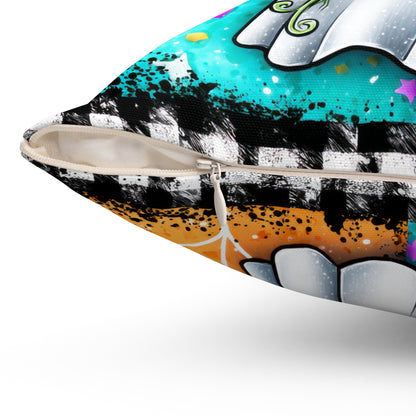 Ghostly Stitches Throw Pillow