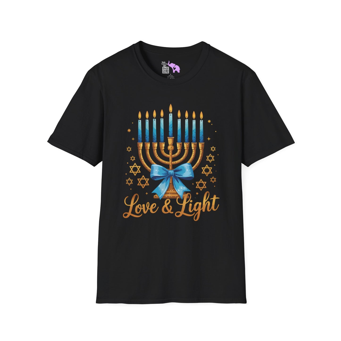Love & Light Menorah Adult T-shirt