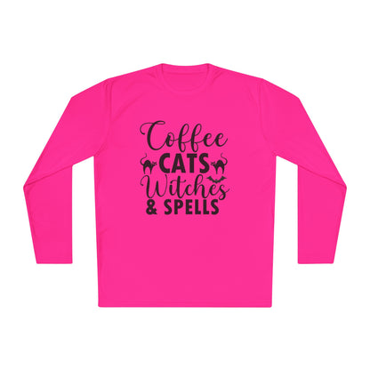 Coffee Cats Witches & Spells Adult Long Sleeve Tee