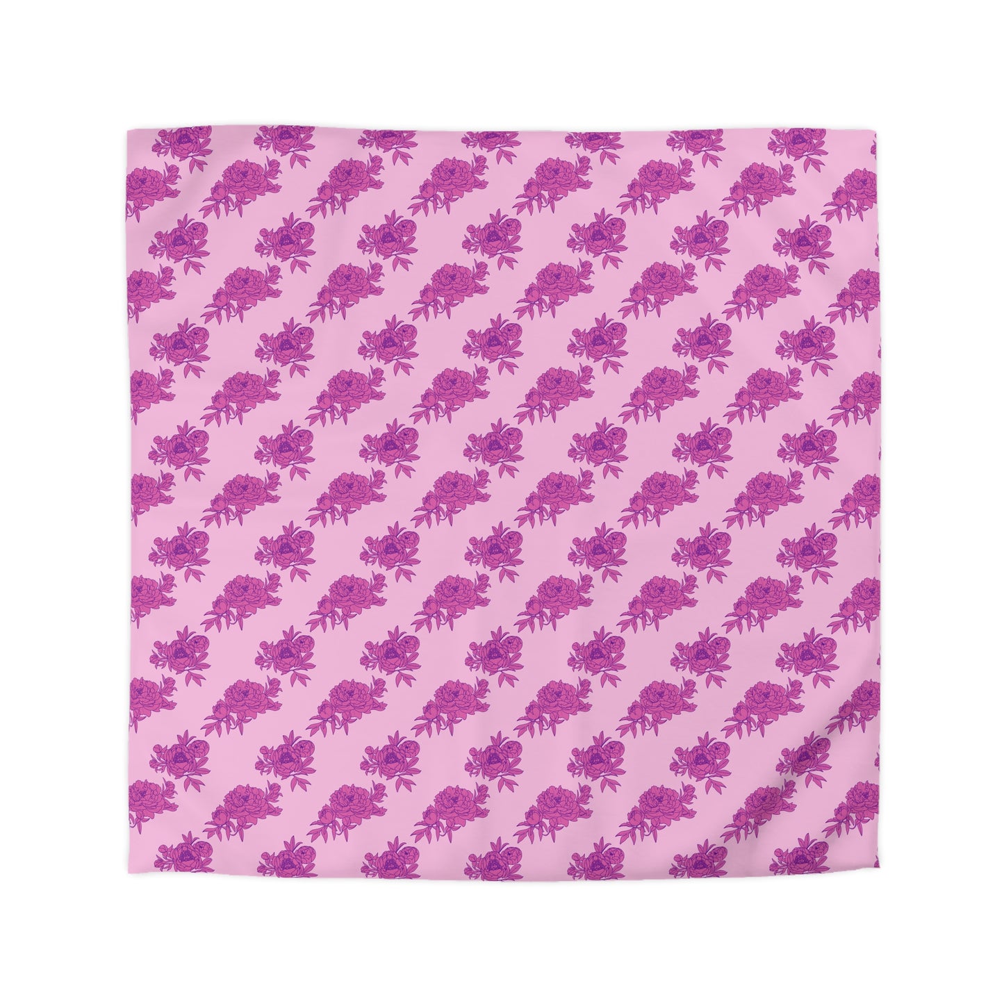 Bubblegum Bloom Peonies Microfiber Duvet Cover