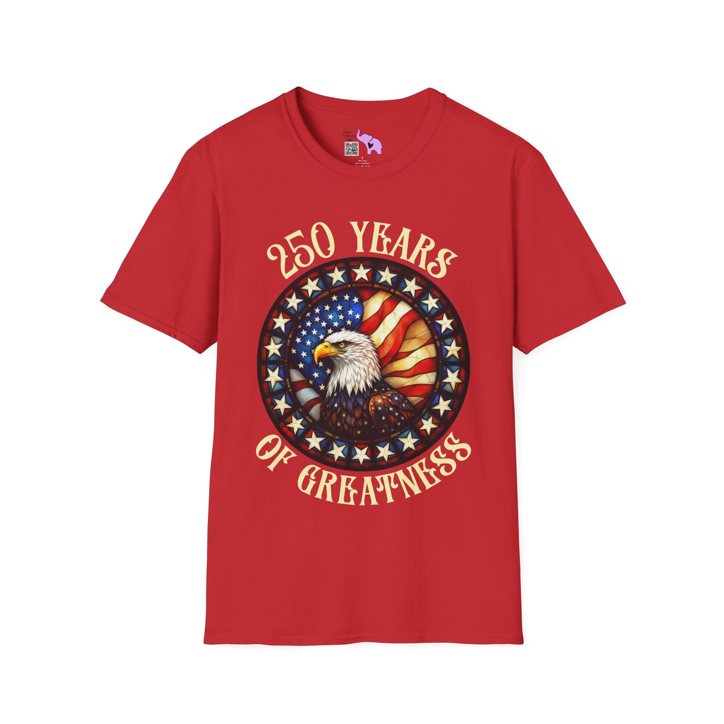 250 Years of Greatness (Stained Glass Eagle) Adult T-shirt