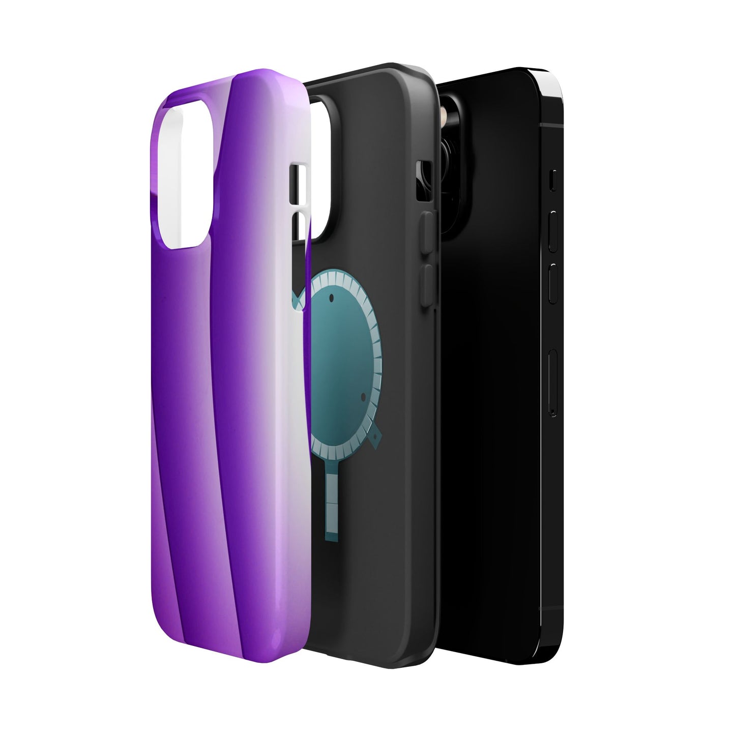 Purple Gradient Stripes MagSafe® Compatible Tough Case for iPhone