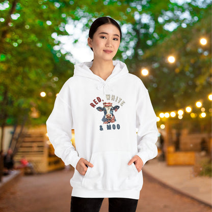 Red, White, & Moo Off Heavy Blend™ Hooded Sweatshirt